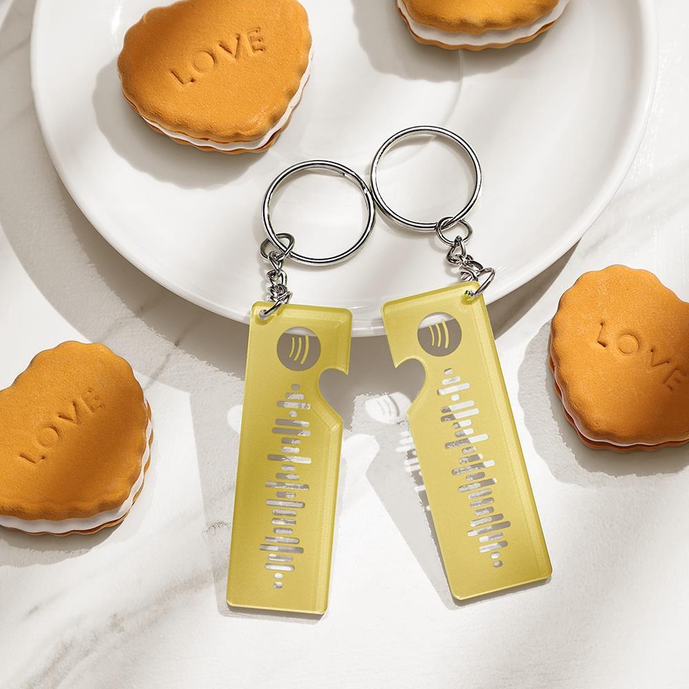 Custom Spotify Code Music Colorful Keychain - Yellow