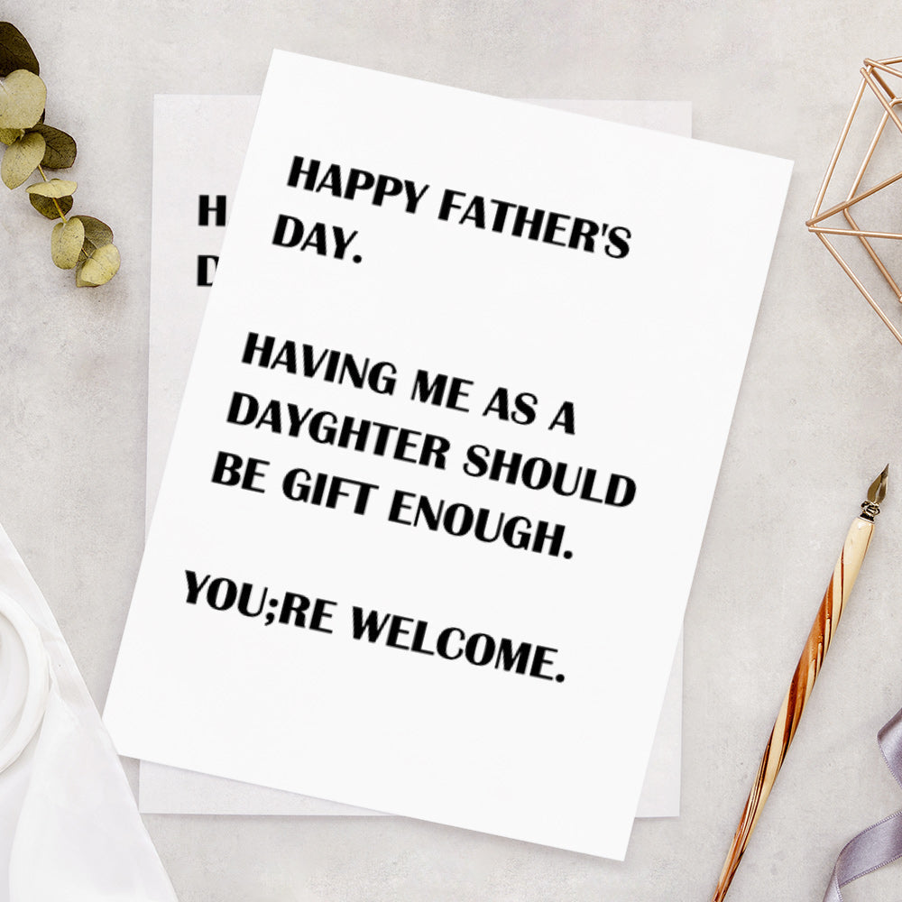 Happy Father's Day Card Dad Birthday Card Love Papa Card