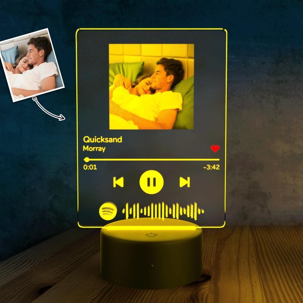 Custom Spotify Glass 7 Colors Nightlight Music LED Lamp