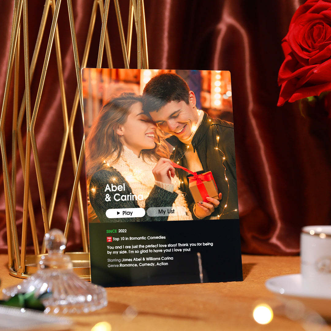 Custom Love Movie Poster Plaque for Her Anniversary Gift