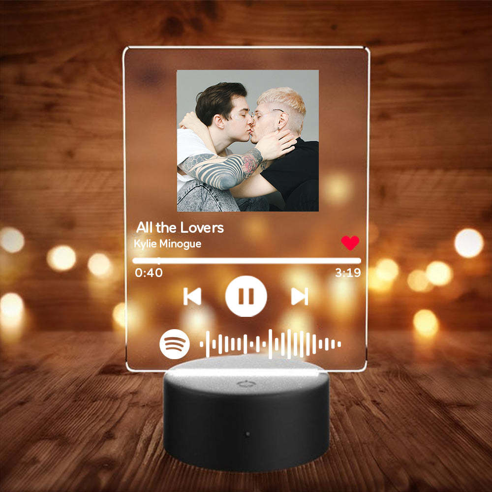 Custom Spotify Code Music Night Light with 7 Colors Personalized Night Light For LGBT	 Custom Rainbow Gifts