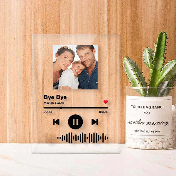 Custom Scannable  Music Code Acrylic Glass Plaque/Keychain/Night Light- Custom Best Gift For Lover