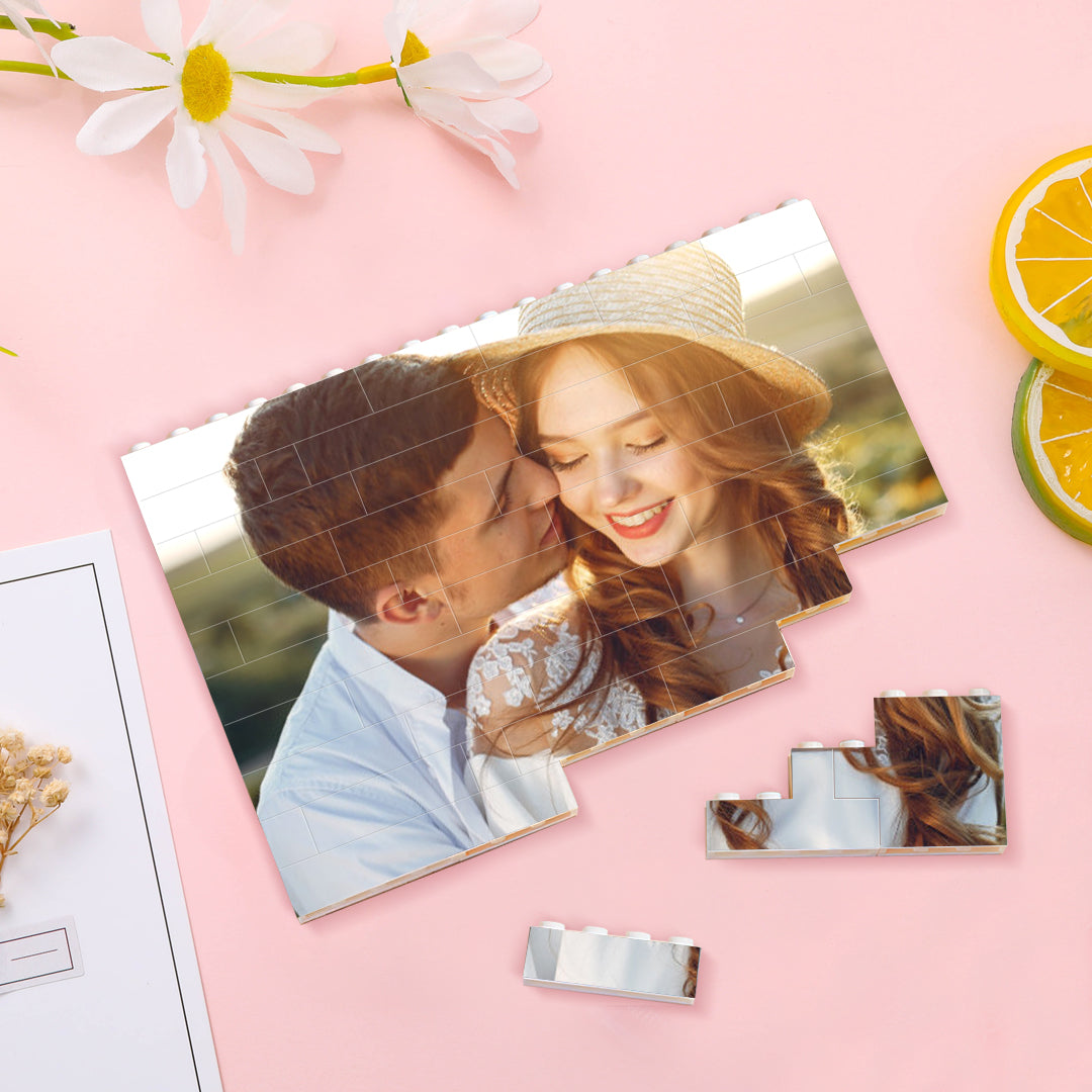 Couple Gifts Personalised Building Brick Custom Photo Block Square Shape