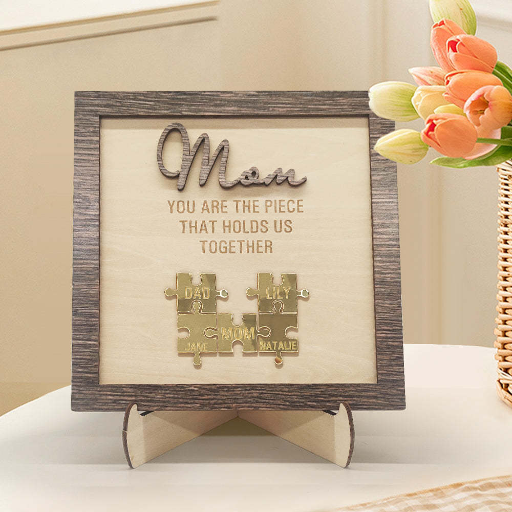 Personalized Mom Puzzle Plaque You Are the Piece That Holds Us Together Mother's Day Gift