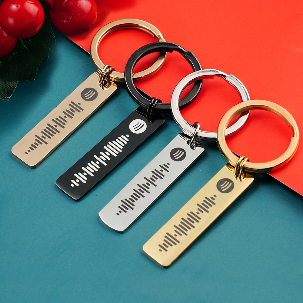 Gift For Lover Custom Spotify Code Music Stainless Steel Keychain