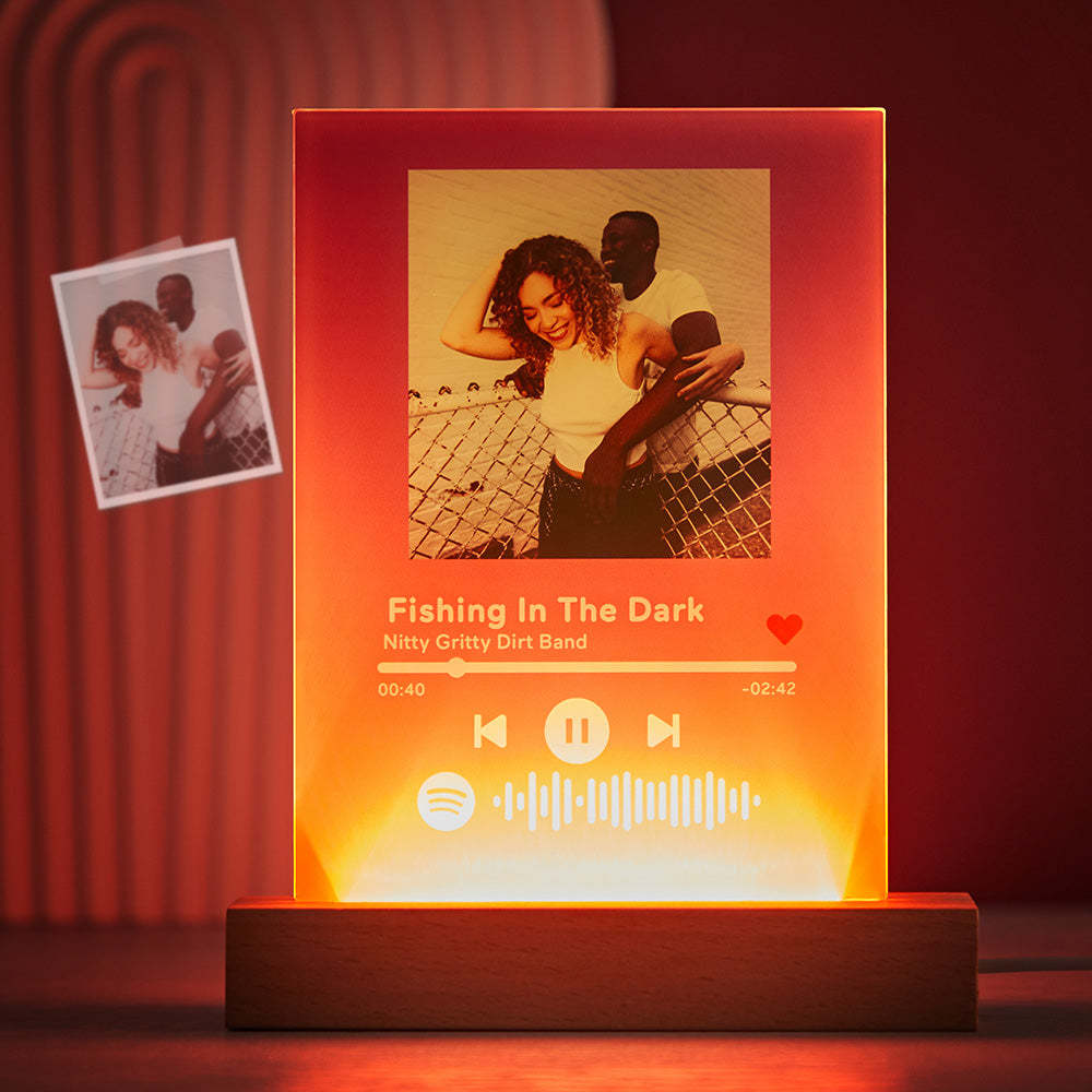 Scannable Spotify Code Night Light Custom Photo Acrylic Music Plaque Romantic Gift
