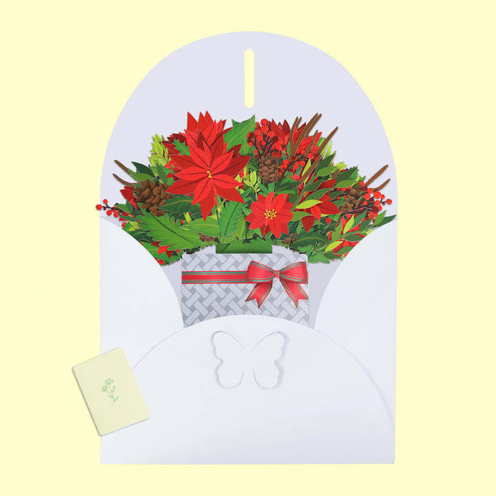 Poinsettia Holiday Pop up Flowers Bouquet for Mother's Day