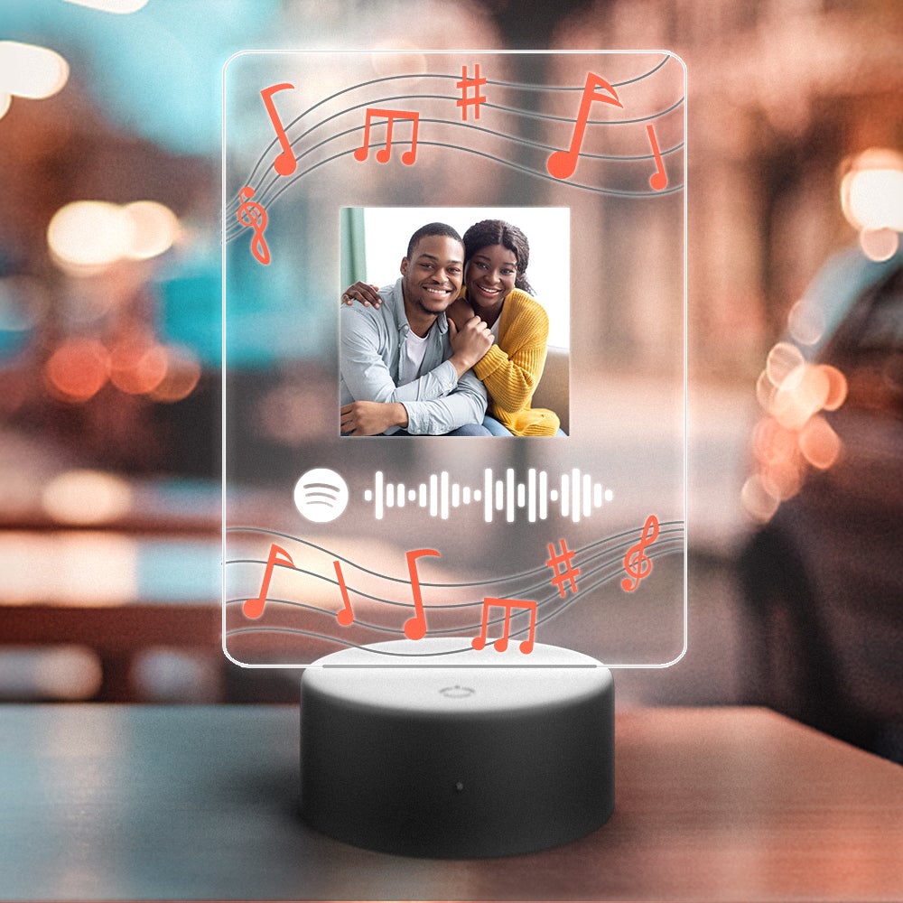 Custom Spotify Night Light with 7 Colors Personalized Night Light Notation Gift For Her