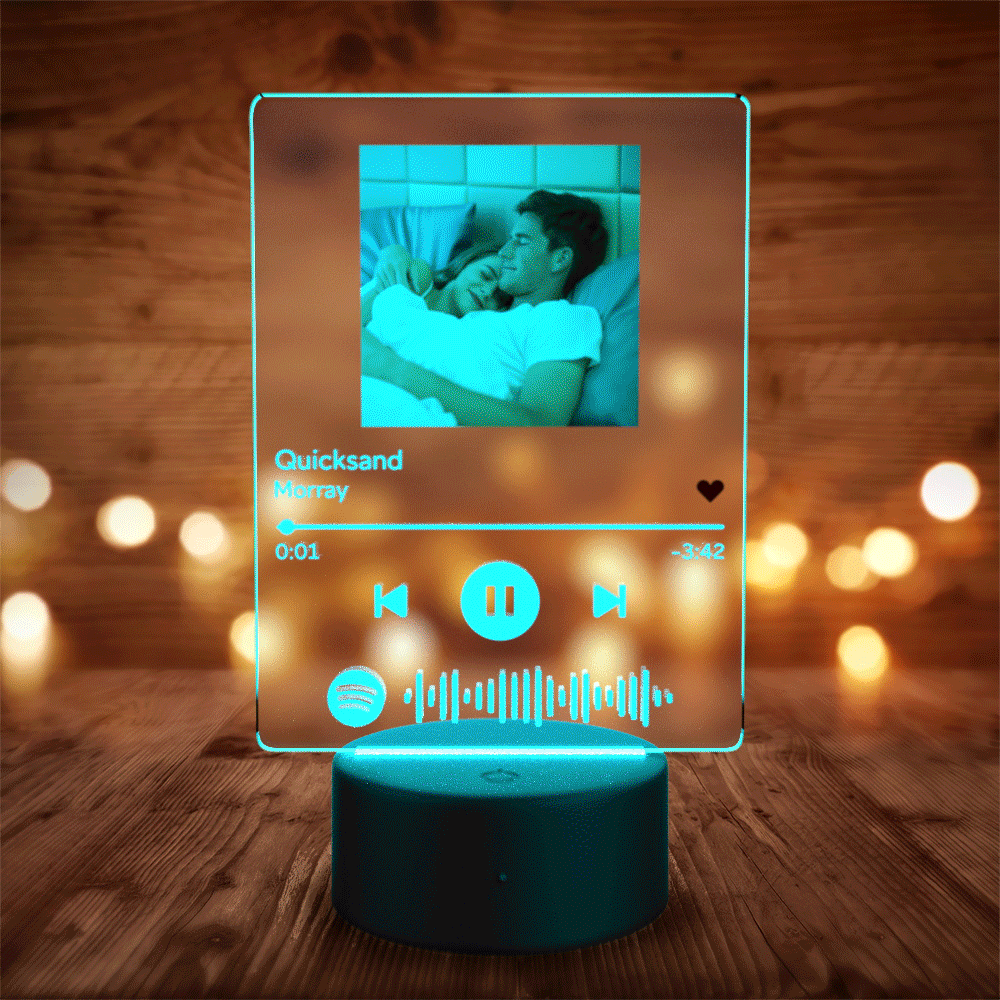Custom Spotify Glass 7 Colors Nightlight Music LED Lamp