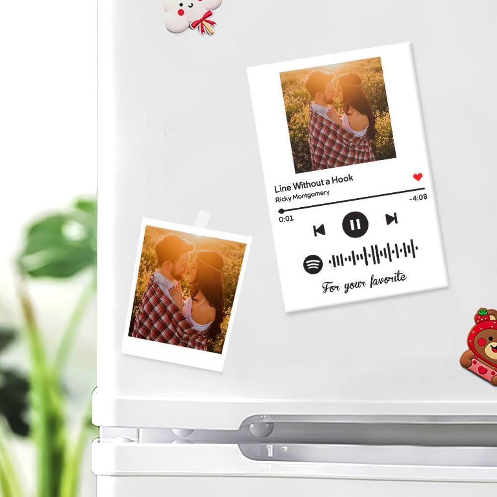 Custom Spotify Code Music Song Fridge Magnet With Text Yellow