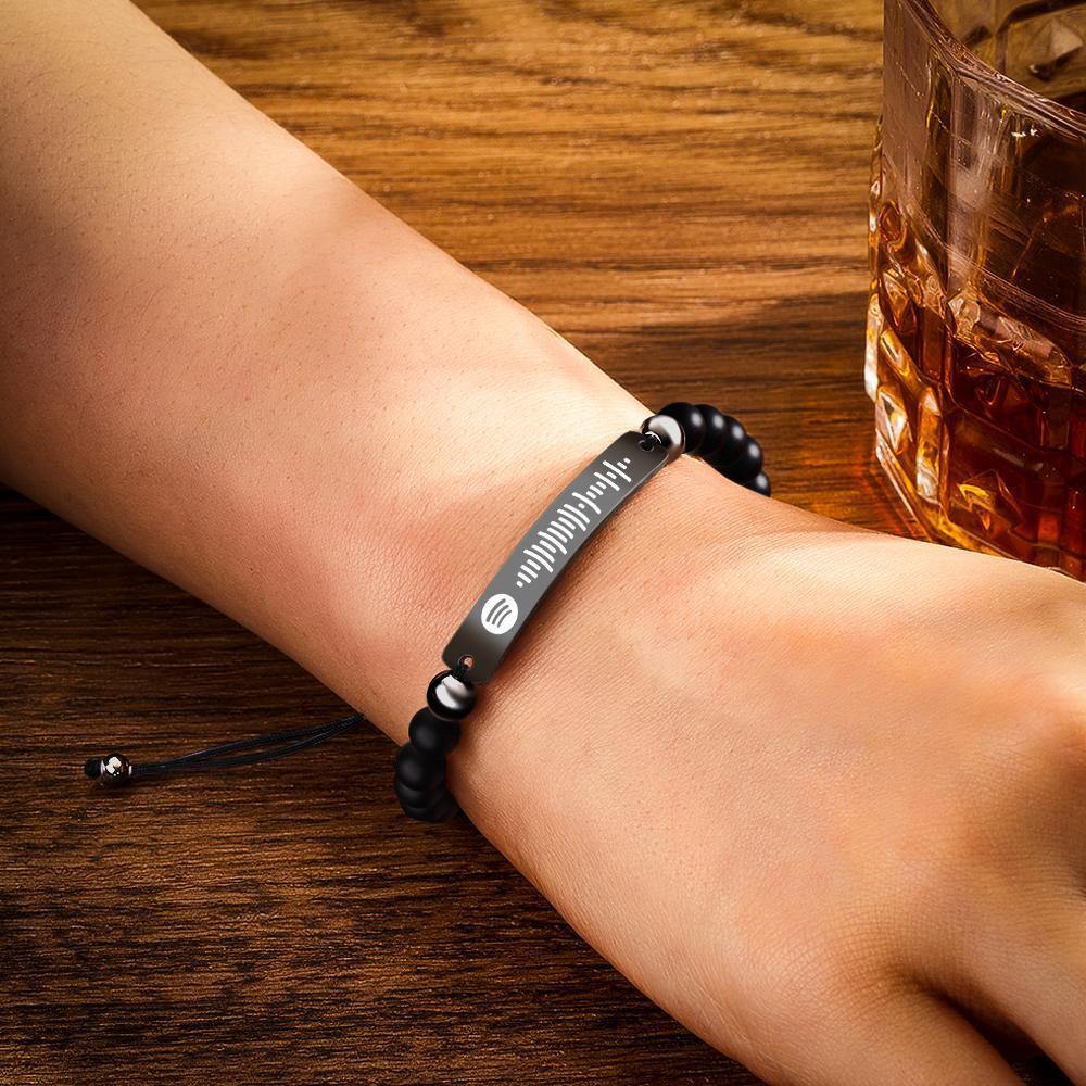 Custom Music Spotify Code Men HandMade Bracelet Personalized Song Code Jewelry