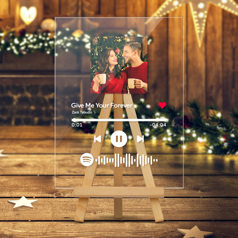 Custom Scannable Spotify Code Music Acrylic Glass Plaque/Keychain/Night Light Christmas Gifts