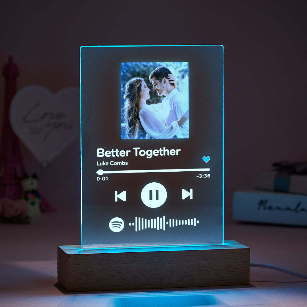 Custom Spotify Code 7 Colors Night Light For Her