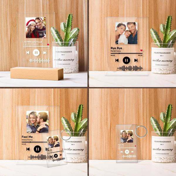 Custom Spotify Glass 7 Colors Night Light Music LED Lamp Gift for Father