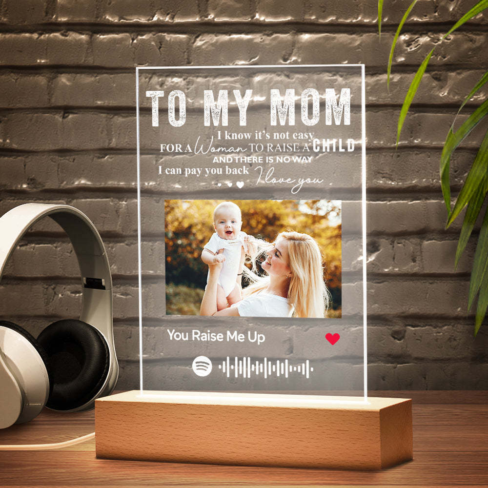 TO MY MOM - Custom Spotify Glass Plaque/Keychain/Night Light Gifts For Mother