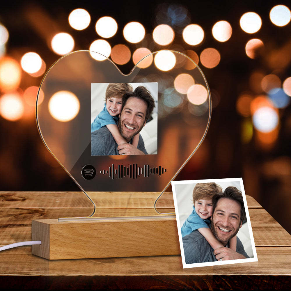 Custom Heart-Shaped Spotify Code Plaque Night Light For Baby