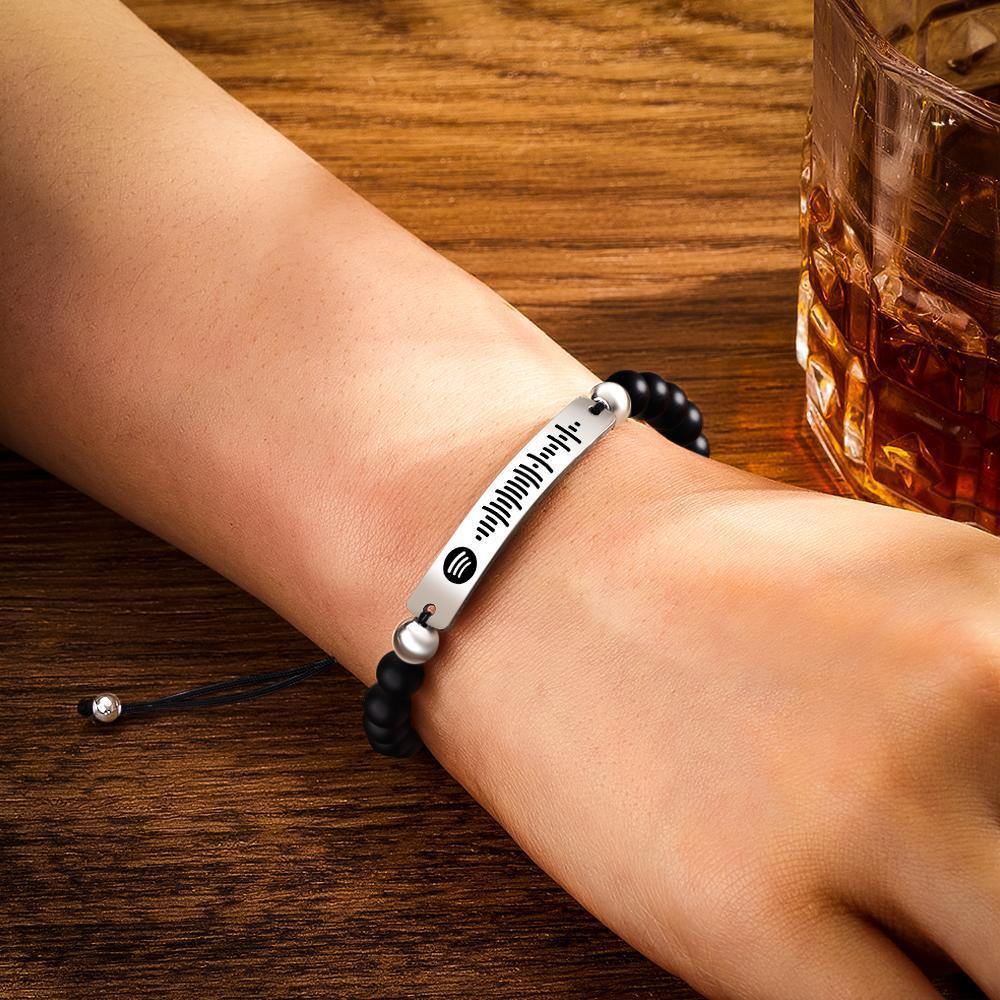 Custom Music Spotify Code Men HandMade Bracelet Personalized Song Code Jewelry