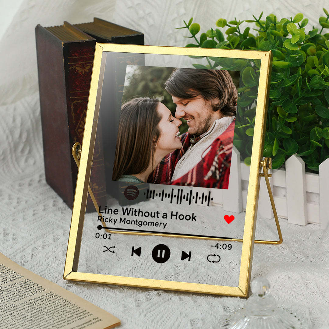 Personalized Music Code Music Plaque with Golden Frame Gift Idea For Friend