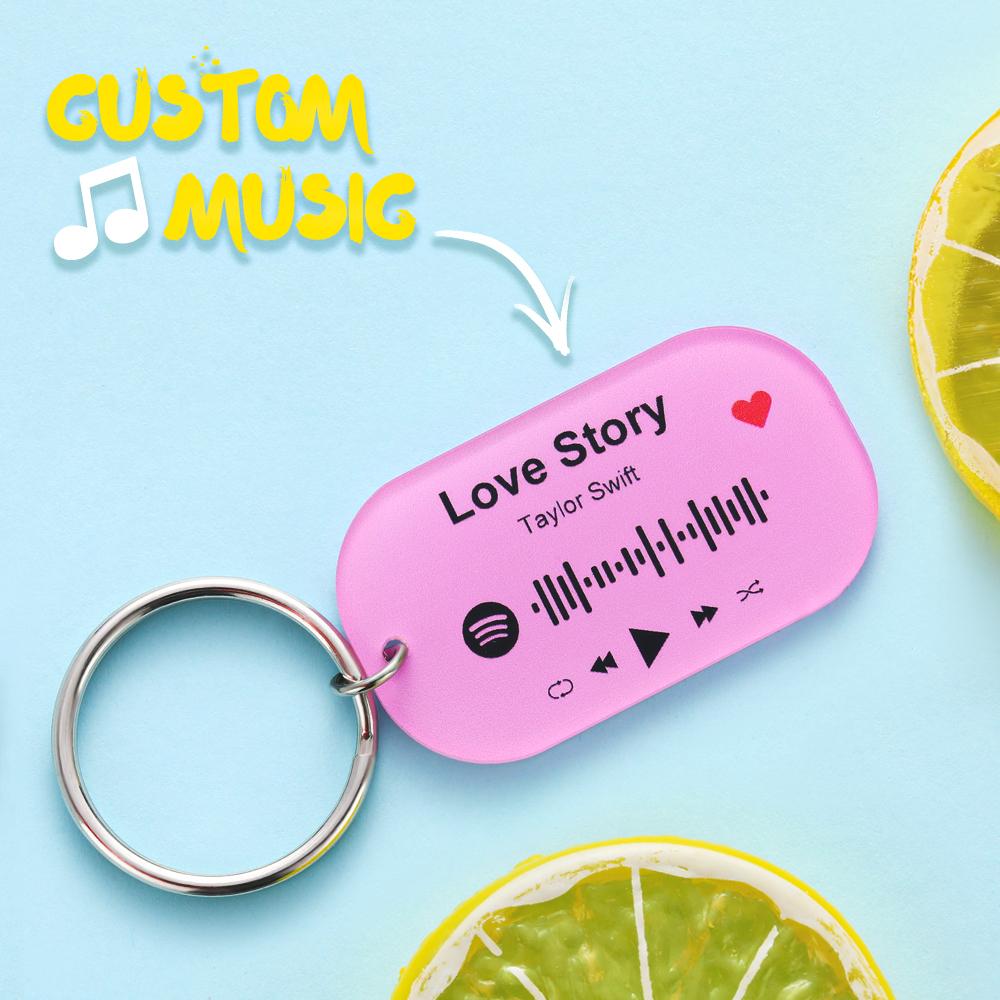 Custom Spotify Code Song Colorful Keychain-Purple Keyring