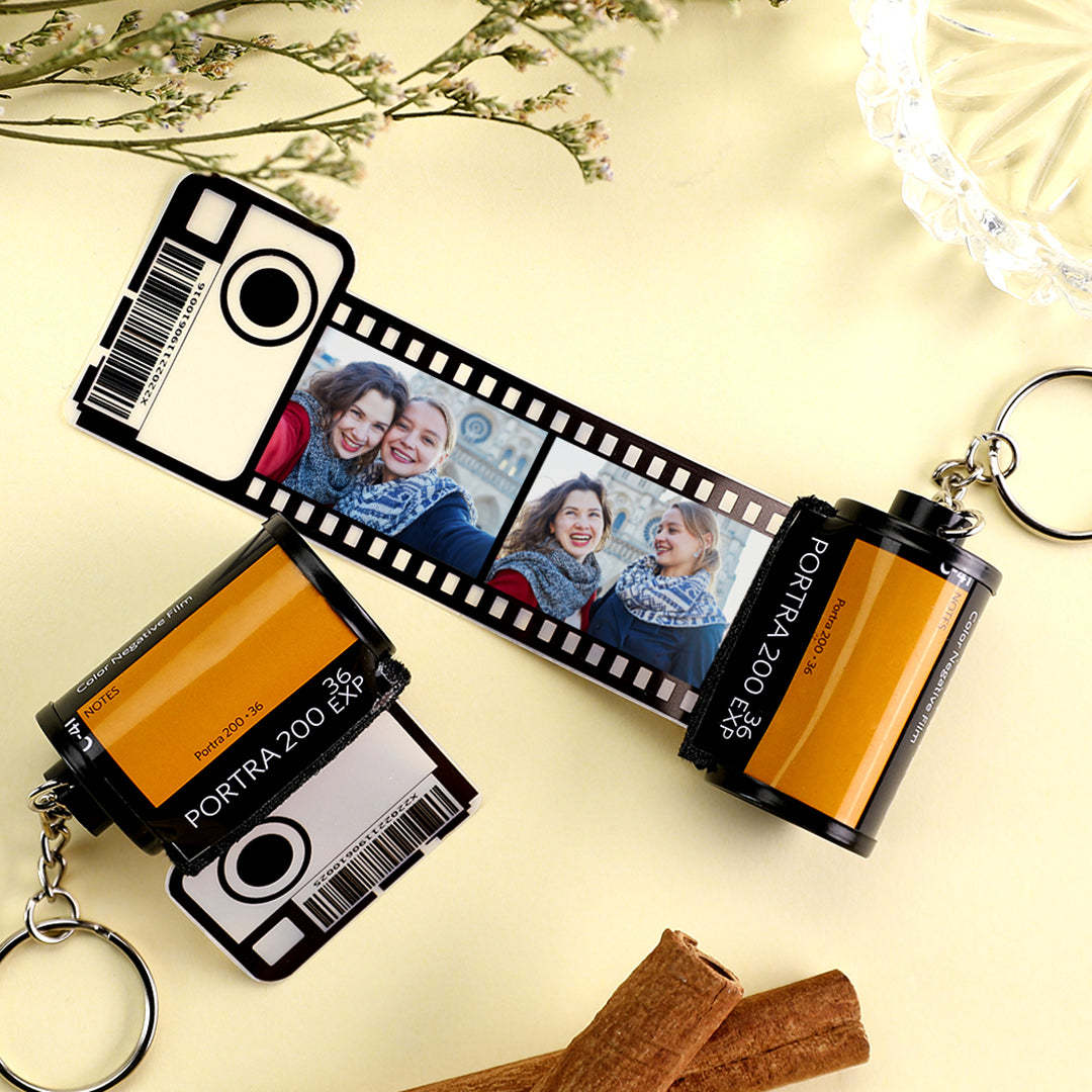 Custom Personal Film Roll Keychain with Pictures for Anniversary