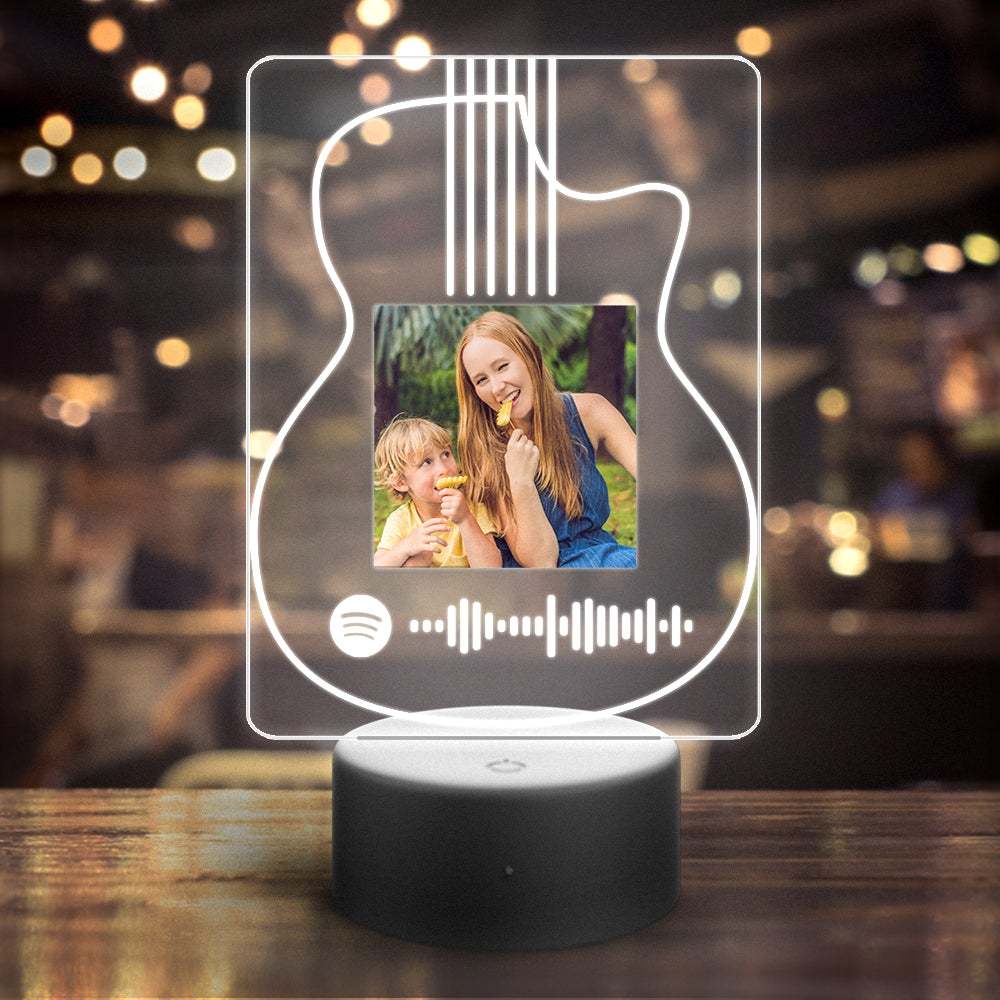 Custom Spotify Night Light with 7 Colors Personalized Night Light Guitar-Mother's Day Gift