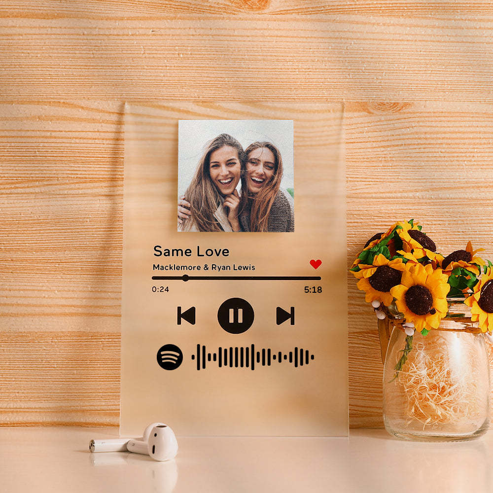 Custom Scannable Spotify Code Music Acrylic Glass Plaque Gift For LGBT	 Custom Rainbow Gifts