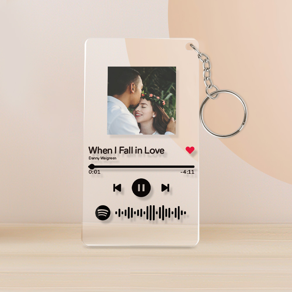 Custom Spotify Code Music Keychain Glass Gifts For Mom