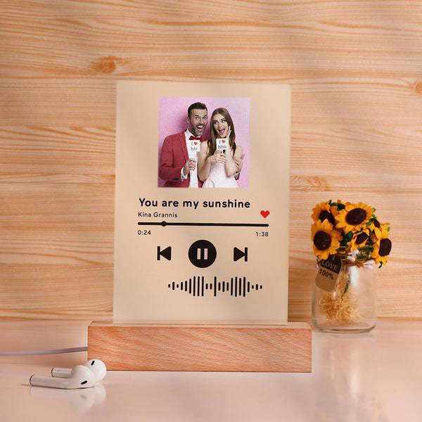 Custom Spotify Glass 7 Colors Nightlight Music LED Lamp