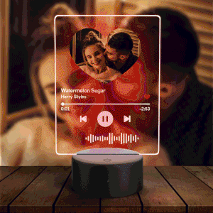 Custom Scannable Code Music Night Light/Plaque/keychain Music Plaque With Picture & Night Light, Custom Song Keychain- Heart Shaped