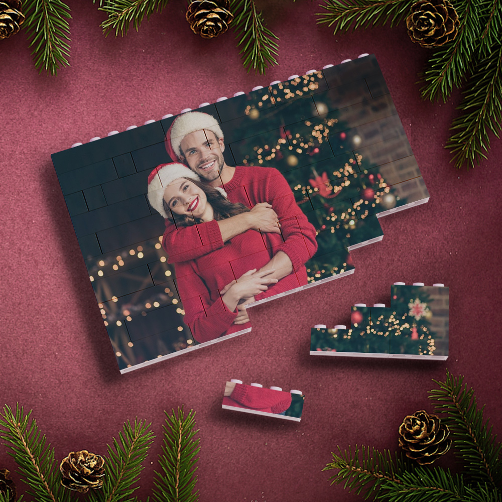 Personalized Small Building Brick Photo Block Christmas Gifts For Her
