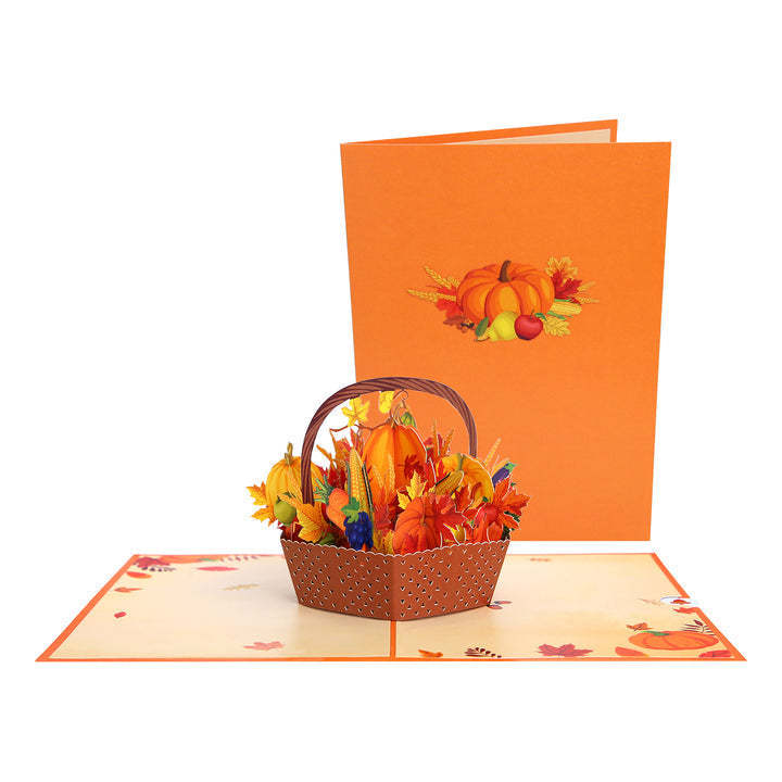Pumpkin Basket Pop up Card for Thanksgiving