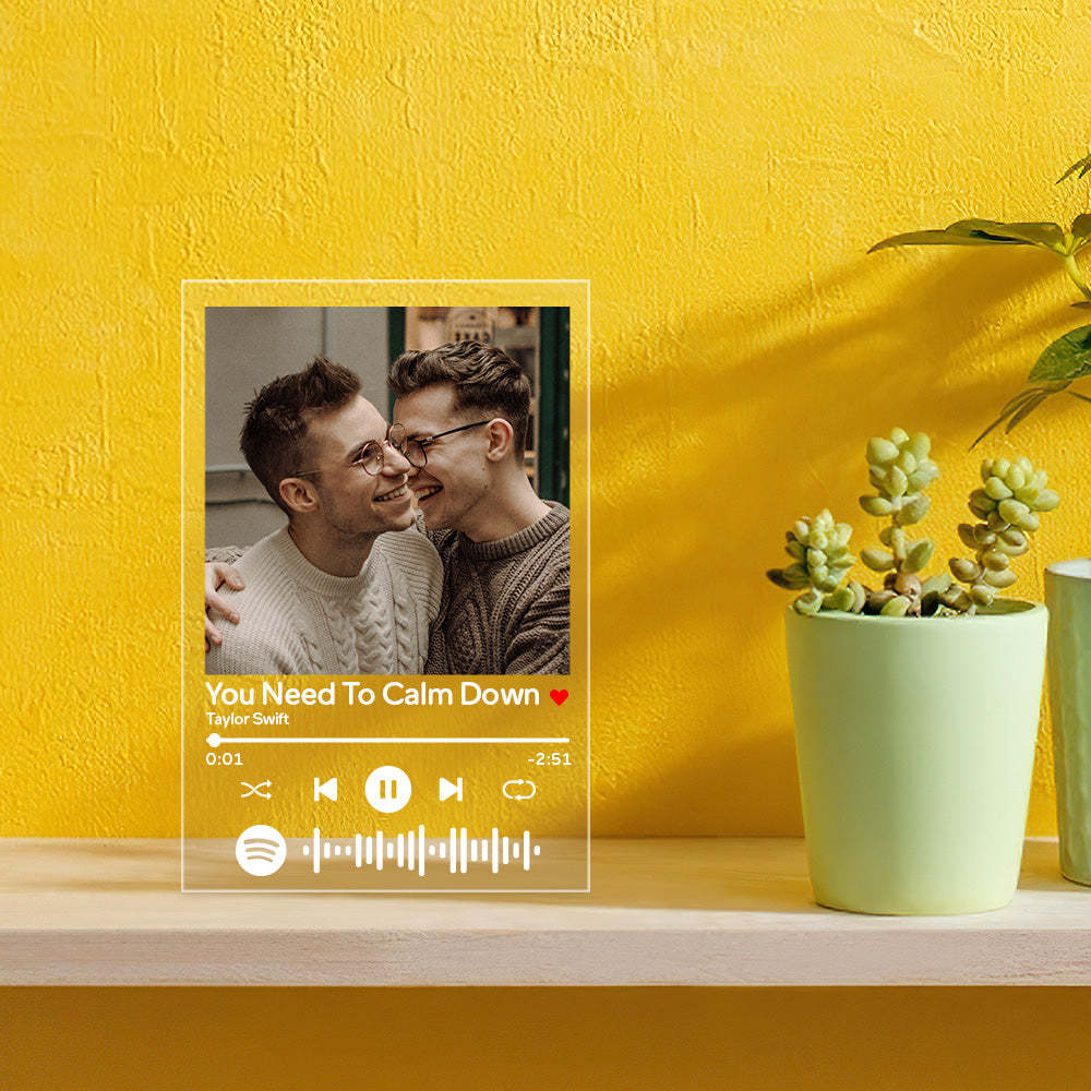 Custom Spotify Code Song Art Glass Acrylic Plaque Gifts For LGBT	 Custom Rainbow Gifts