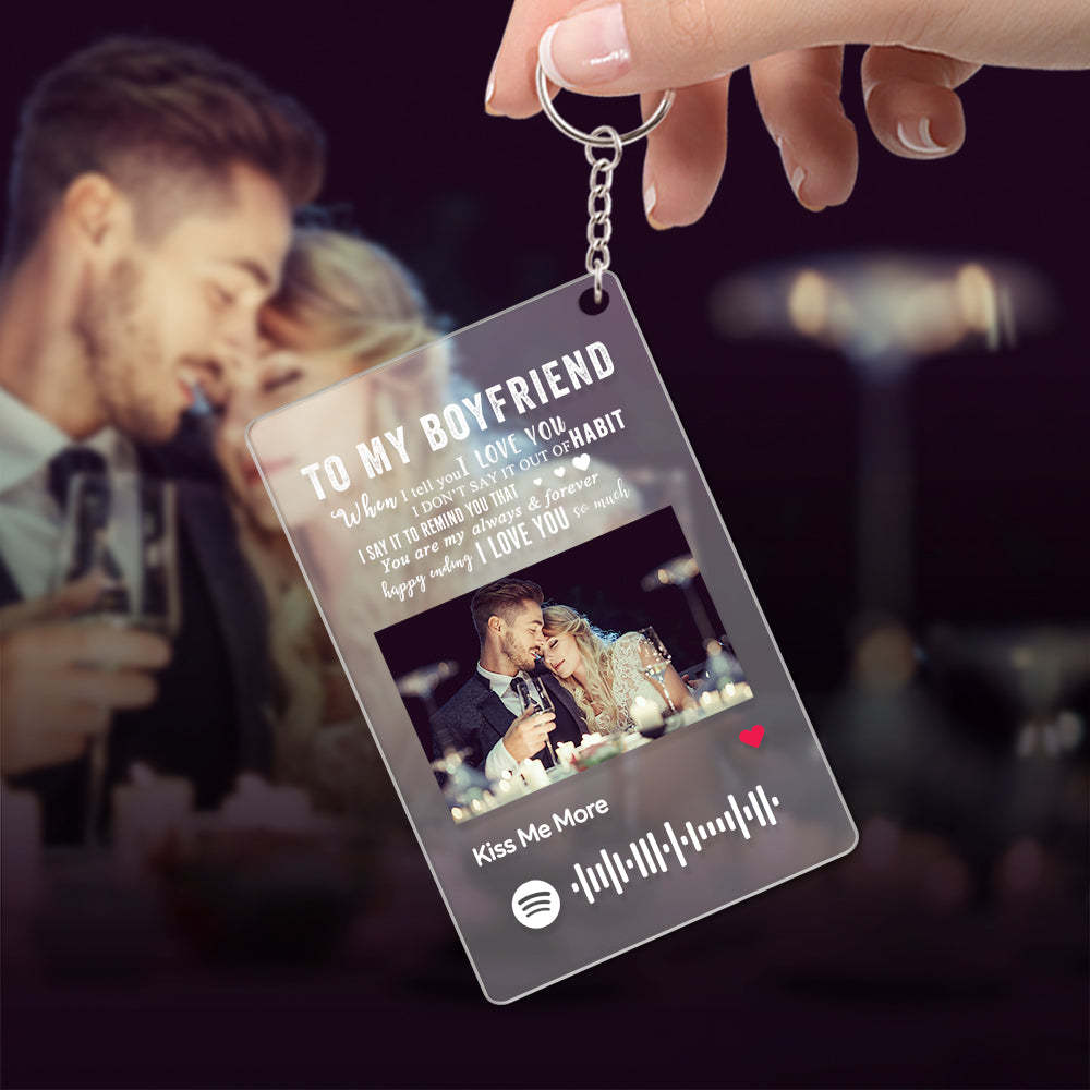 TO MY BOYFRIEND - Custom Spotify Glass Plaque/Keychain/Night Light Gifts For Boyfriends