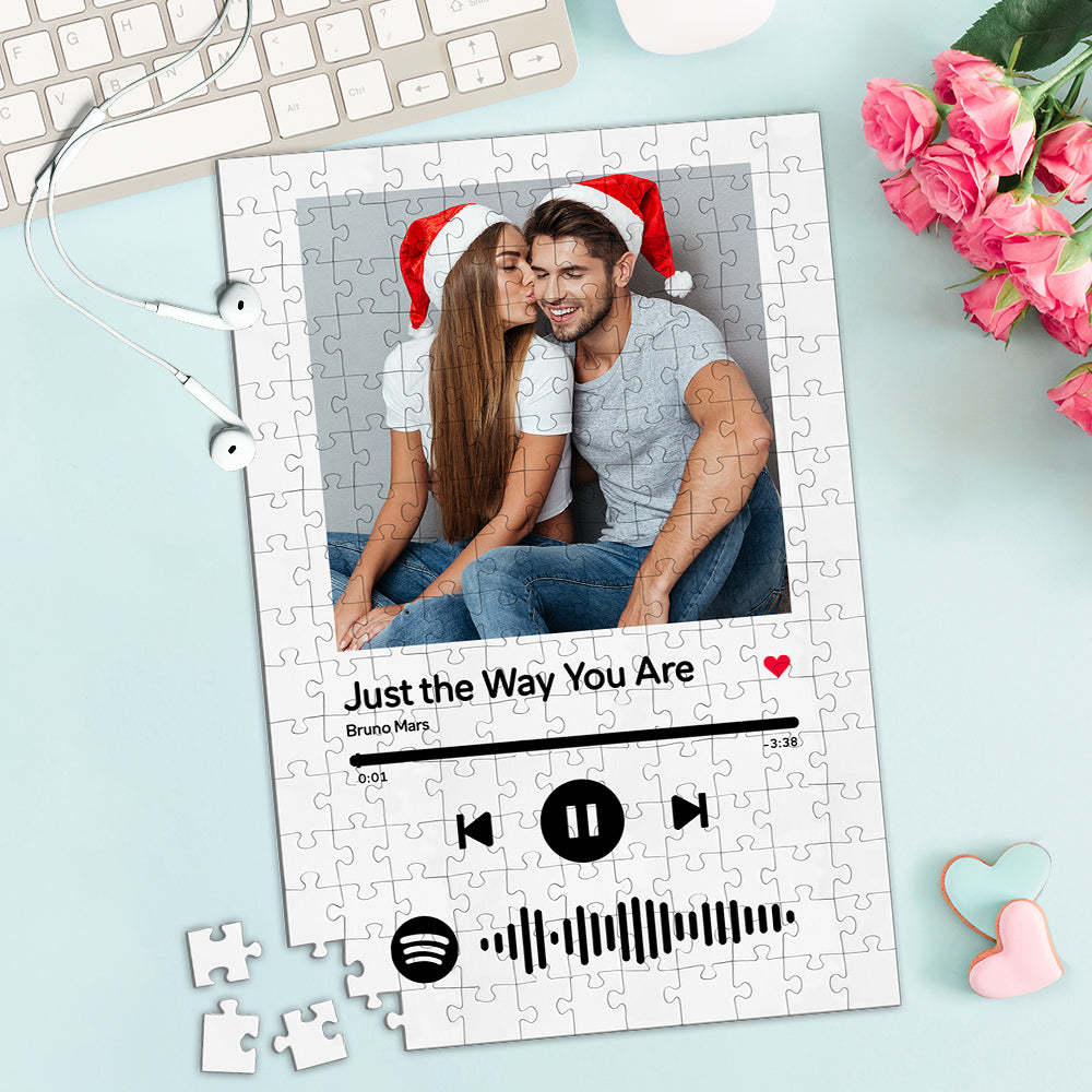 Custom Spotify Code Music Vertical Version Jigsaw Puzzle 35/150/300/500/1000 Pieces - White