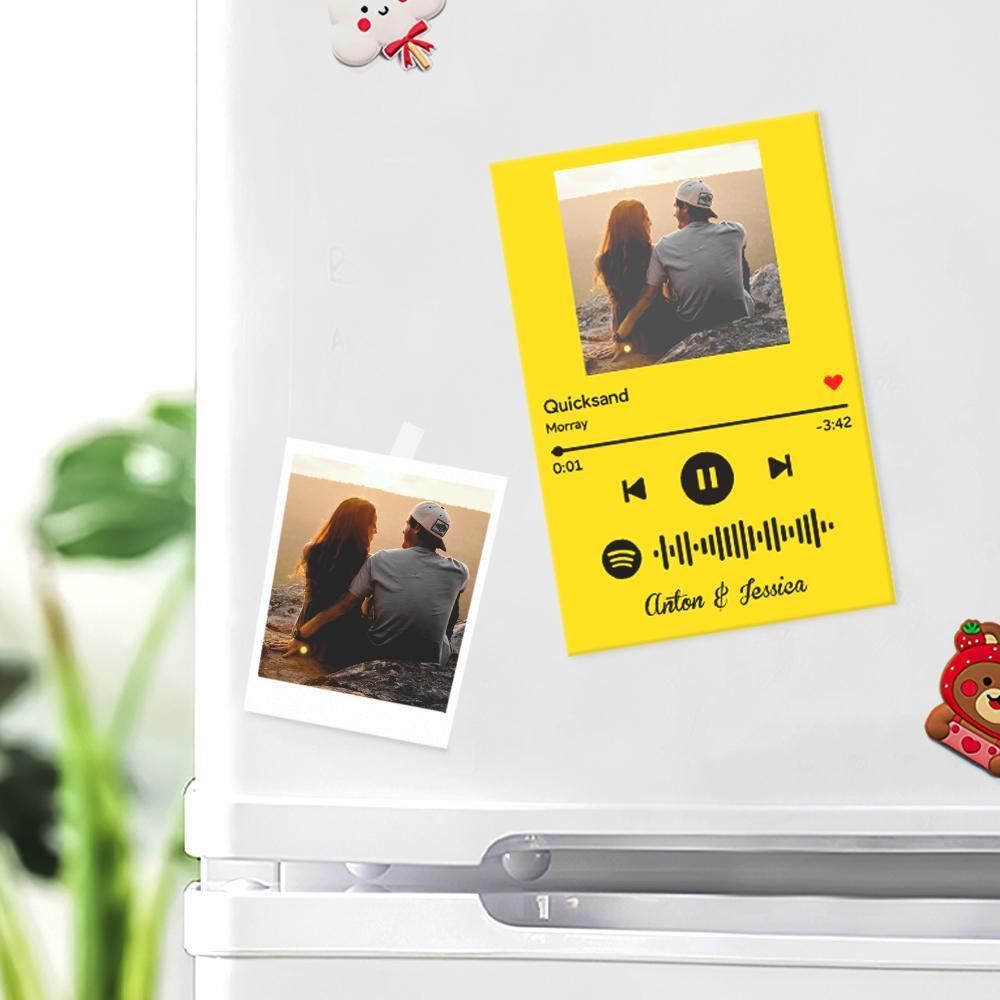 Custom Spotify Code Music Song Fridge Magnet With Text - Pink