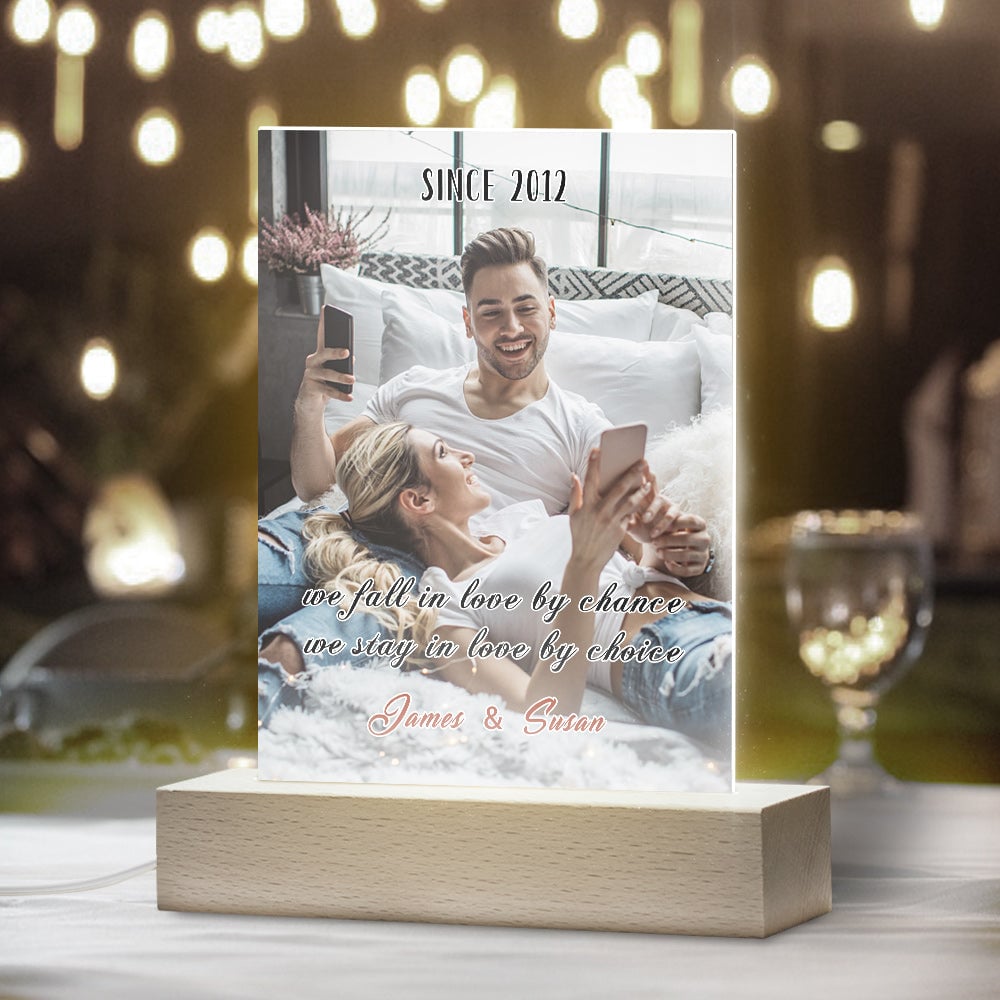 Personalized Stay In Love Custom Photo Led Lamp, Couple Gift, Customized Acrylic Night Sky Light, Christmas Gift, Noel Gift, Boyfriend Gift