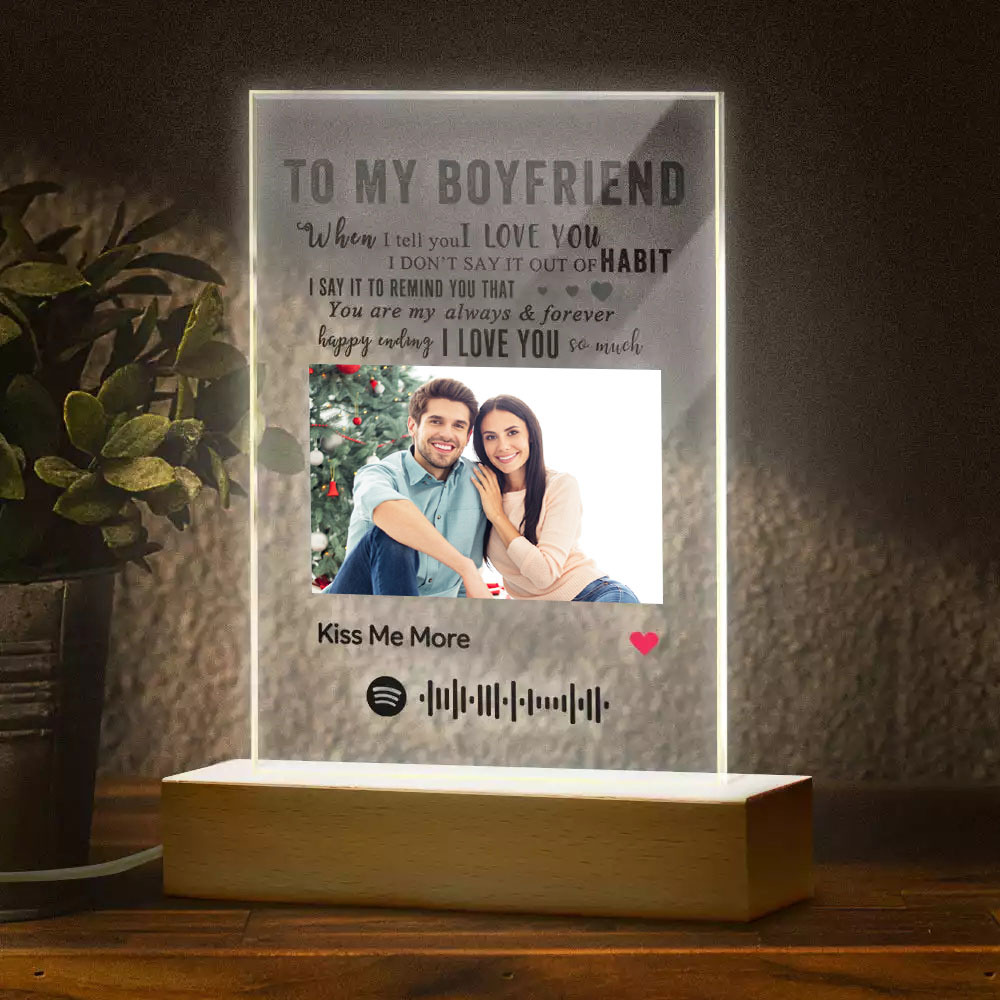 TO MY BOYFRIEND - Custom Spotify Glass Plaque/Keychain/Night Light Christmas Gift For Boyfriends