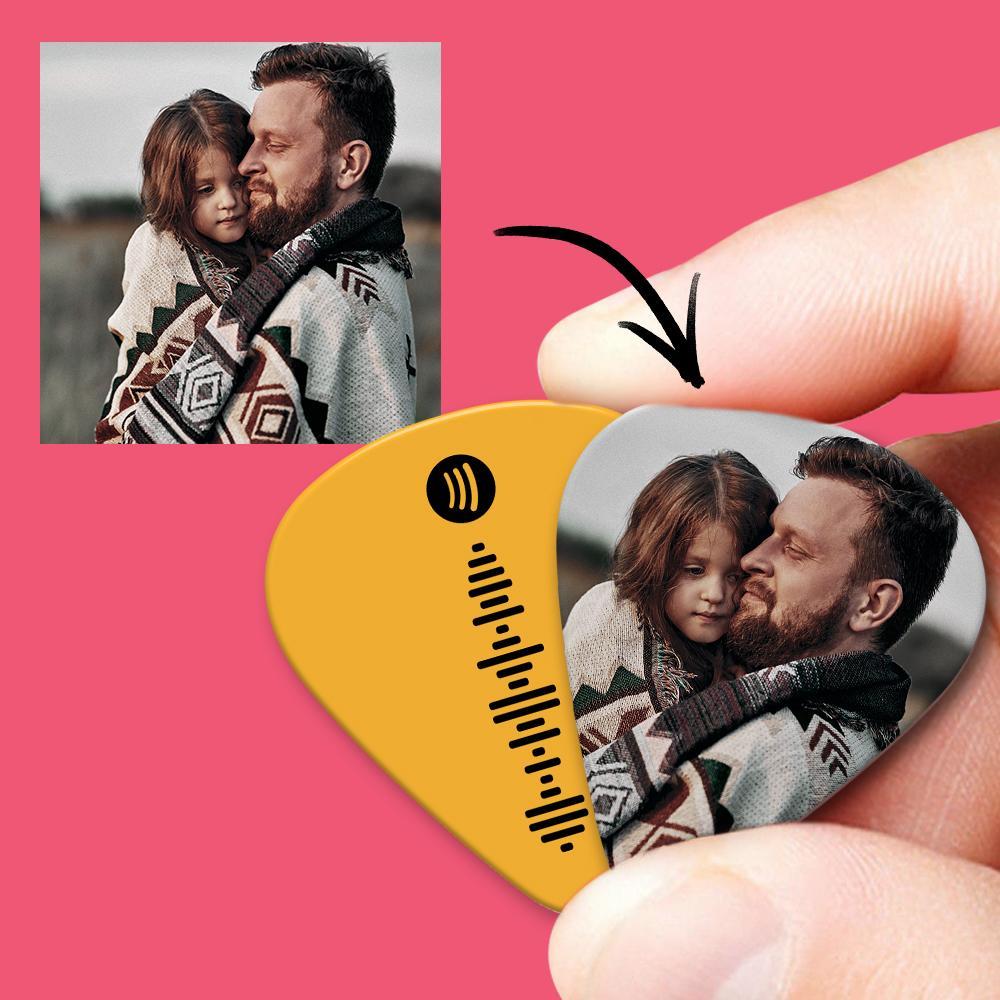 Spotify Music Code Guitar Pick 12Pcs With Photo - Yellow
