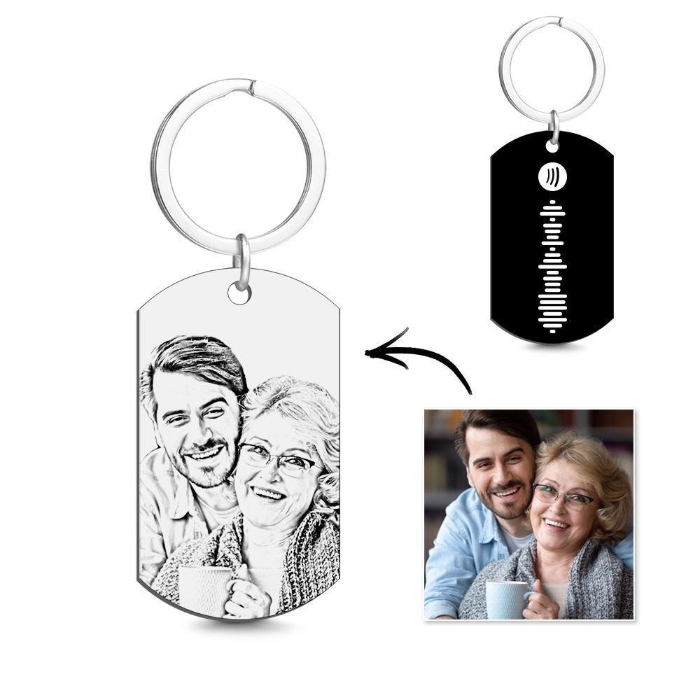 Custom Spotify Code Stainless Steel Keychain | Photo Keychain Personalized Gift