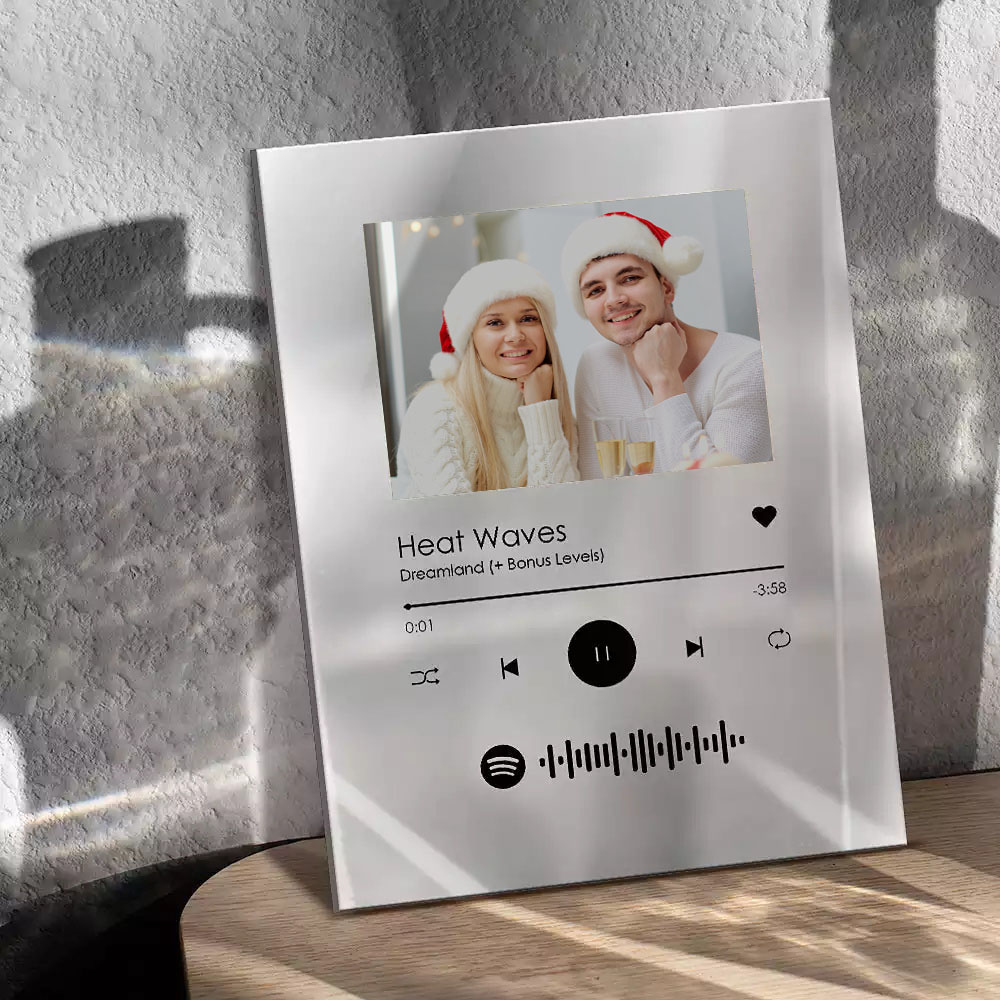 Custom Spotify White Plaque Scannable Music Photo Plaque Christmas Gift