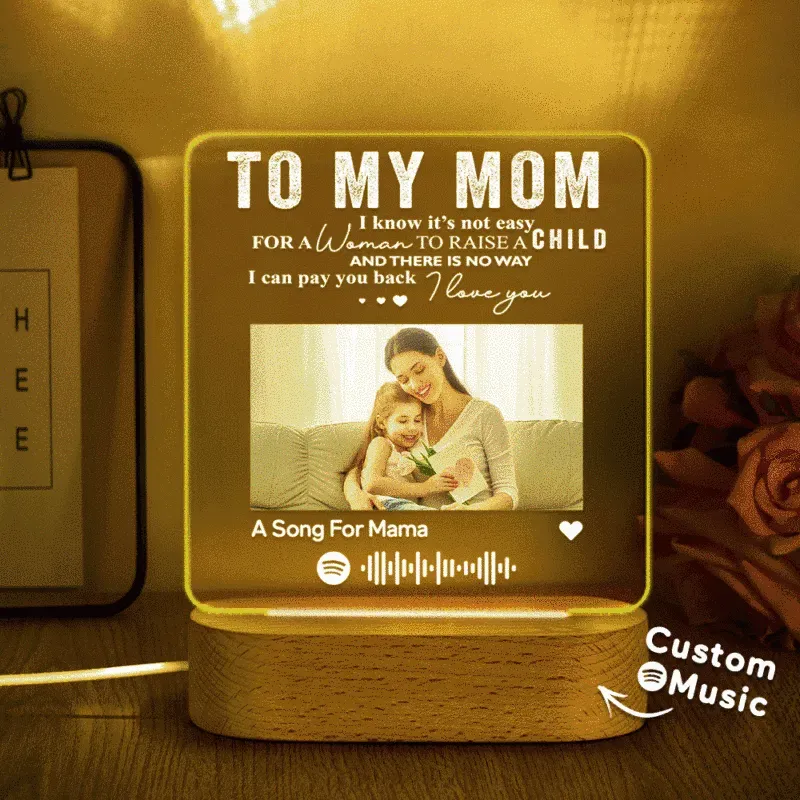 TO MY DAD - Custom Spotify  Plaque Photo Music Night Light 7 Color Lamp Gift for Dad