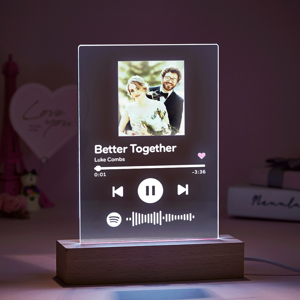 Custom Spotify Glass Music Code Plaque Arts Wedding Gifts