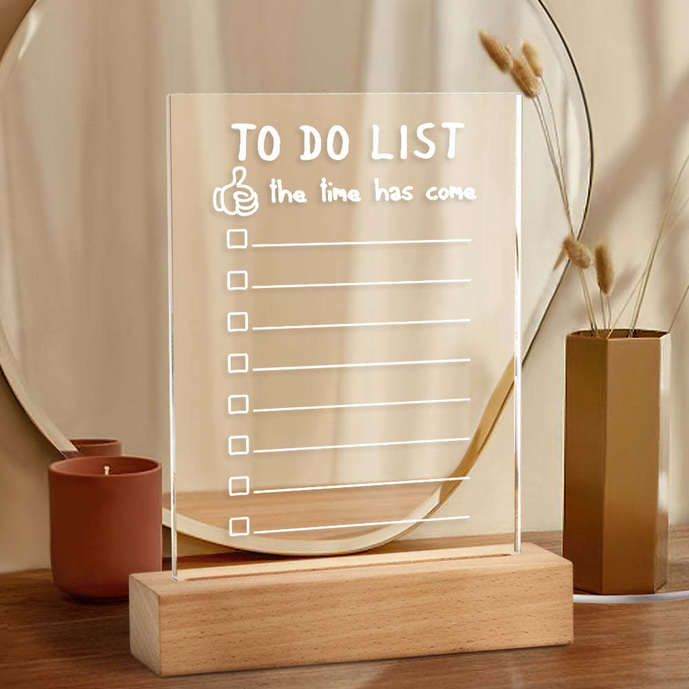 DIY To Do List Message Note Board with Marker Erasable Home Night Light