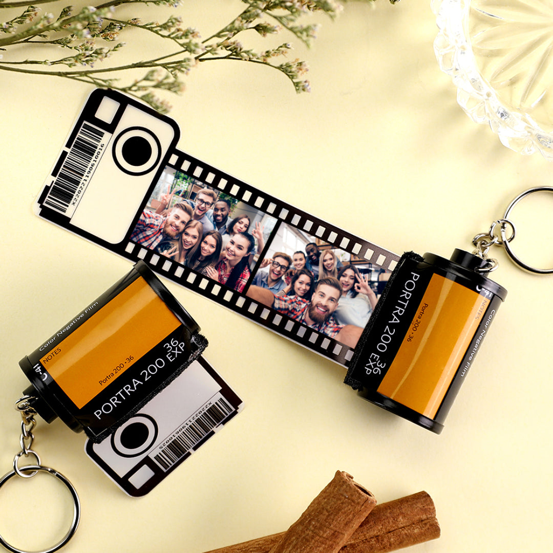 Gifts for Friends Camera Roll Keychain Multiphoto Camera Roll 100% Recycled Film Roll Keychain Unique Gifts