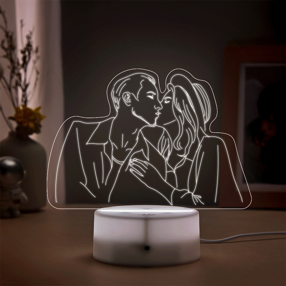 Custom Photo Lamp LED light Engraved Portrait Best Gifts For Her