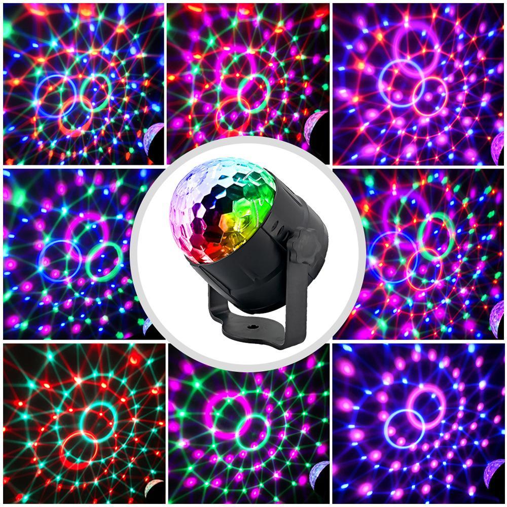 Party Light Disco Ball Sound Activated Remote Control 7 Color Modes Strobe Light for Home Room Dance Birthday DJ Bar Karaoke Xmas Wedding