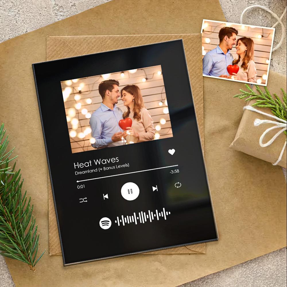 Custom Double Sided Photo Plaque Spotify Muisc Code Plaque