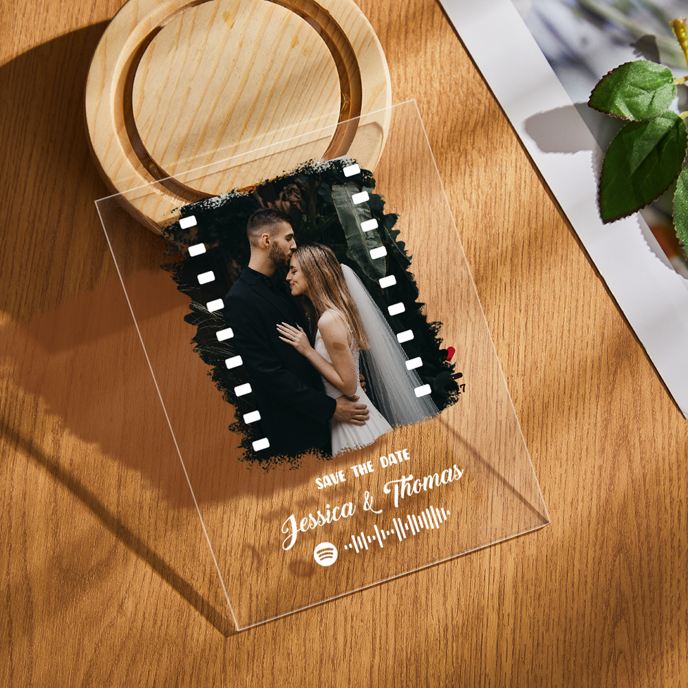 Custom Photo Music Plaque Personalized Glass Keychain Gift Foe Lover