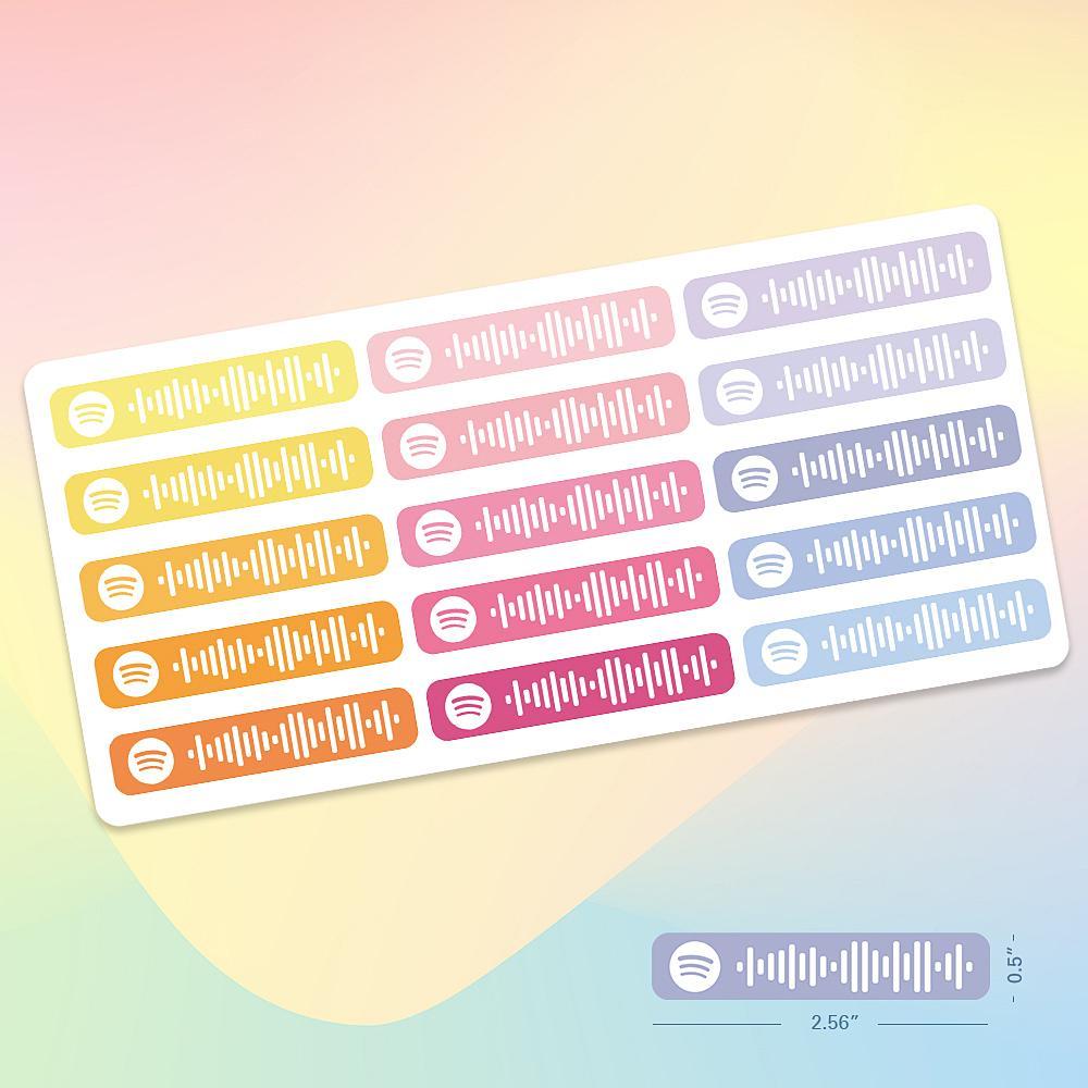 Custom Spotify Music Code Sticker Bar Sticker - Whole Sheet 20x40cm/7.87x15.74in