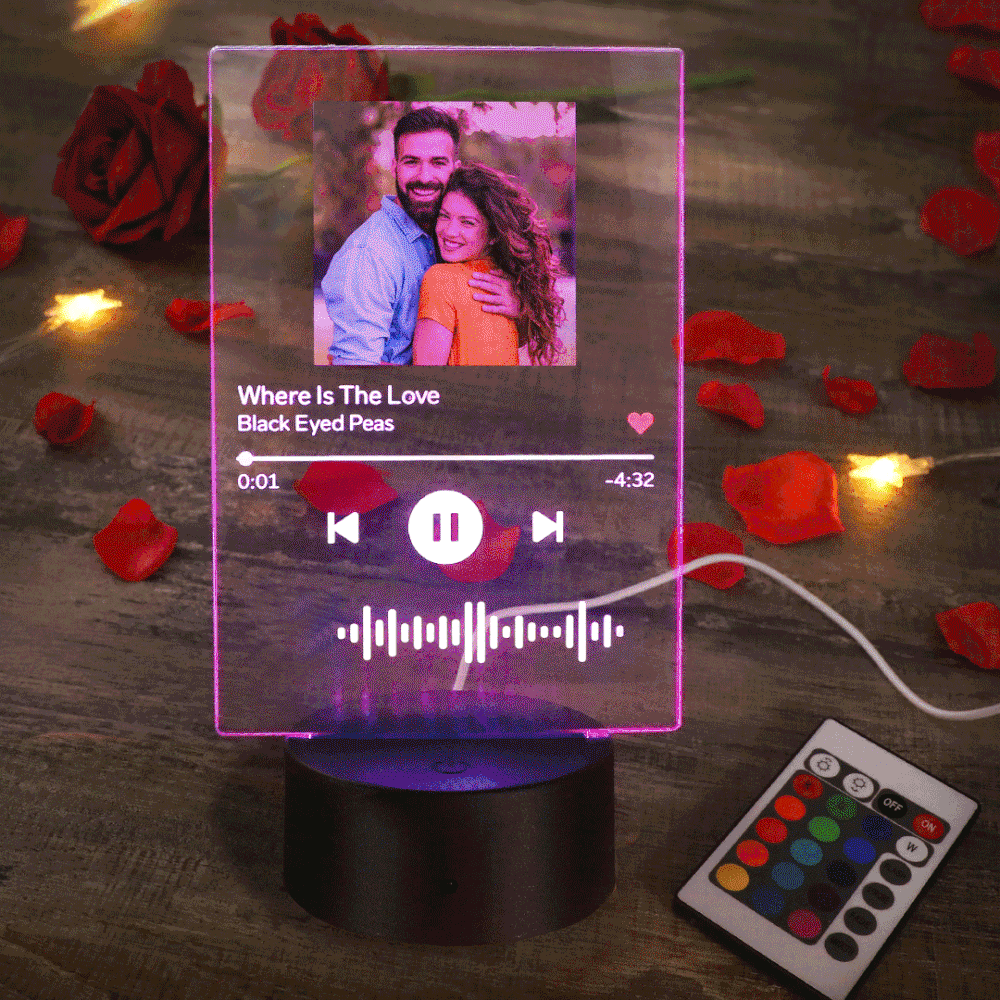 Custom Scannable Code Music Night Light with 7 Colors Personalized Night Light